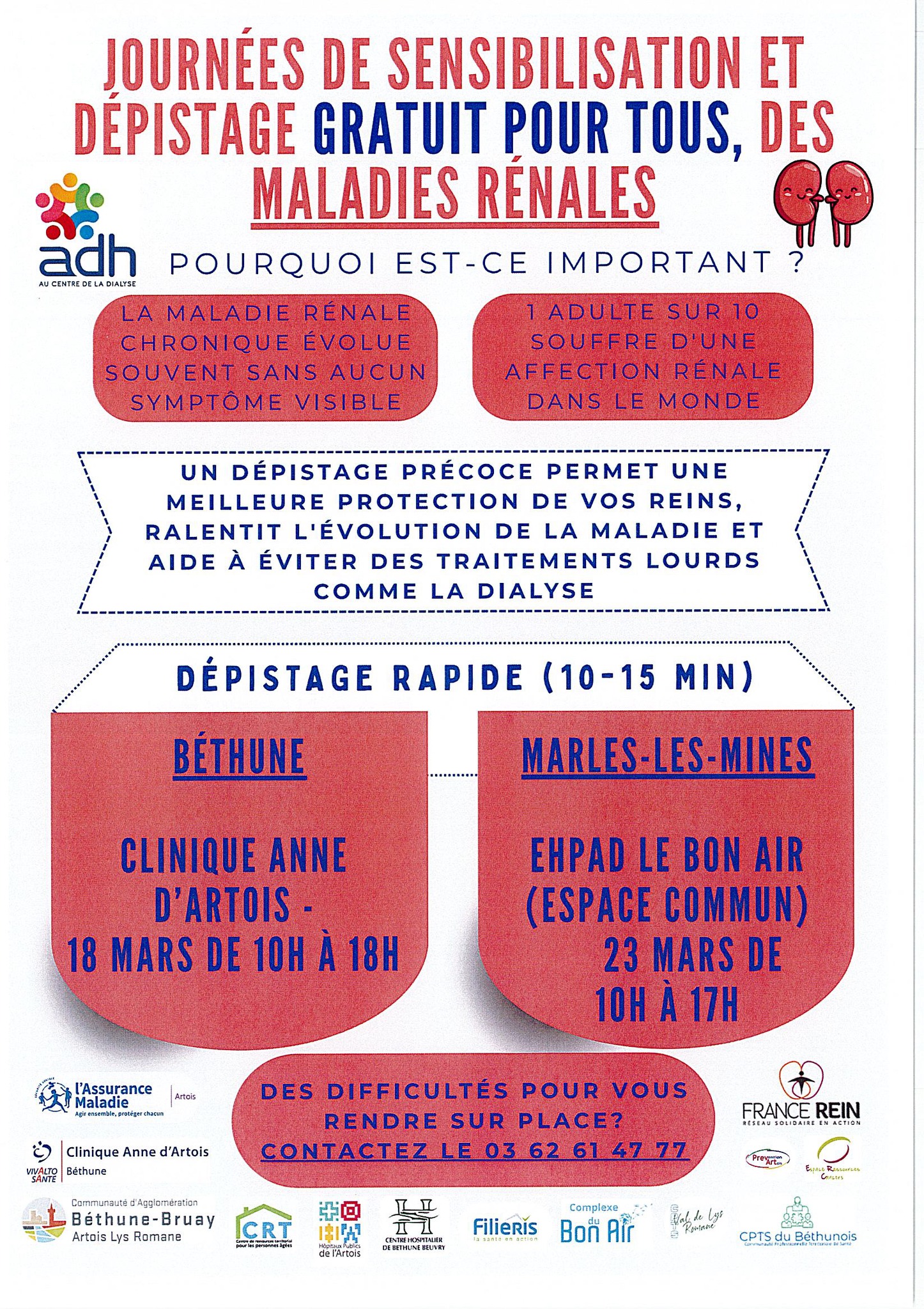 Dépistage gratuit des maladies rénales (Béthune)
